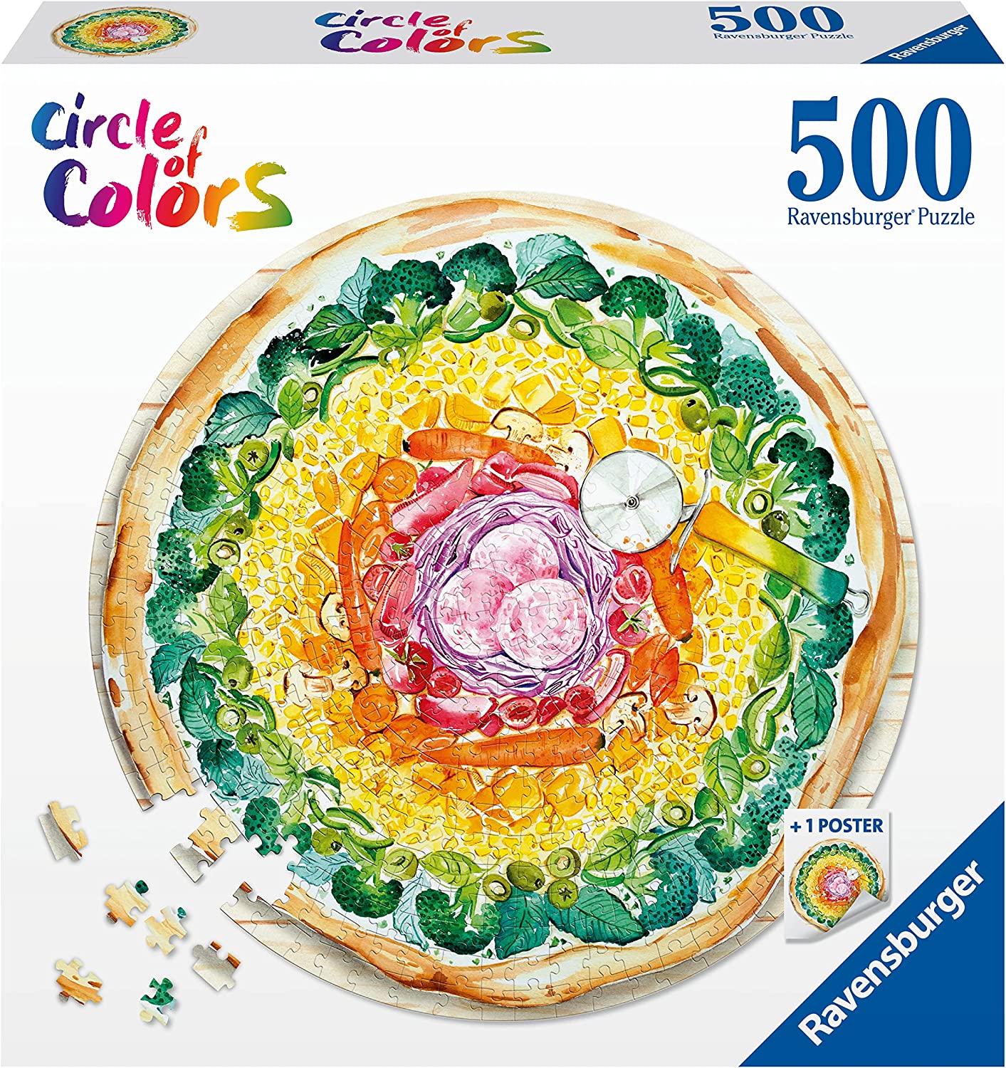 RAVENSBURGER 17347 1 CIRCLE OF COLORS - PIZZA 500 PIECE PUZZLE - Toyworld Frankston