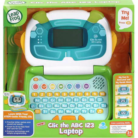LEAP FROG - CLIC THE ABC 123 LAPTOP BLUE - Toyworld Frankston