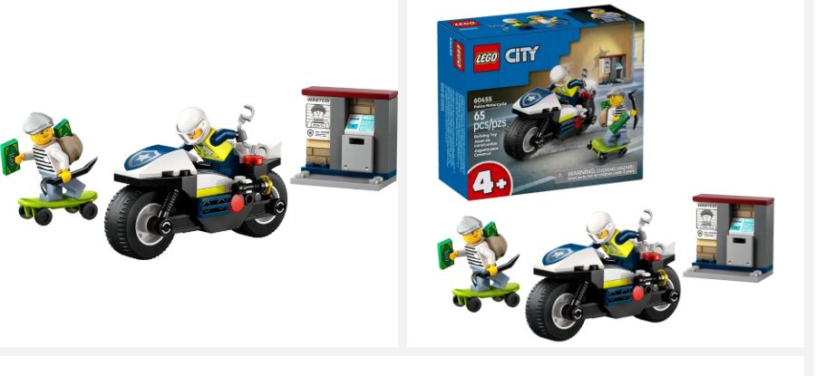 LEGO 60455 CITY - POLICE MOTORCYCLE CHASE - Toyworld Frankston