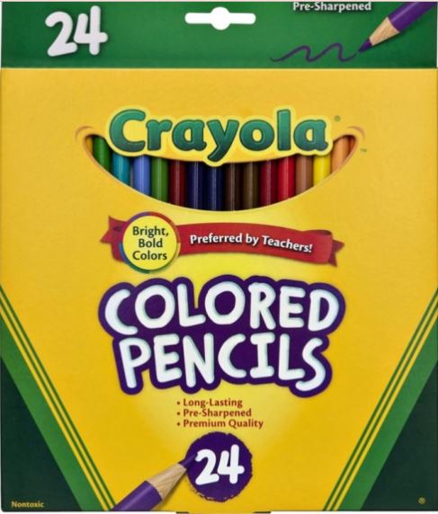 CRAYOLA 24 CT FULL SIZE COLORED PENCILS - Toyworld Frankston
