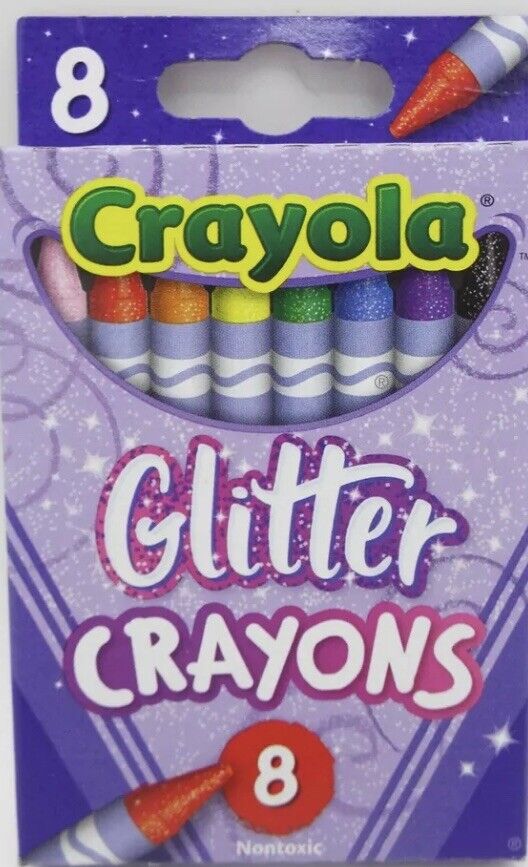 CRAYOLA GLITTER CRAYONS  8 PACK - Toyworld Frankston