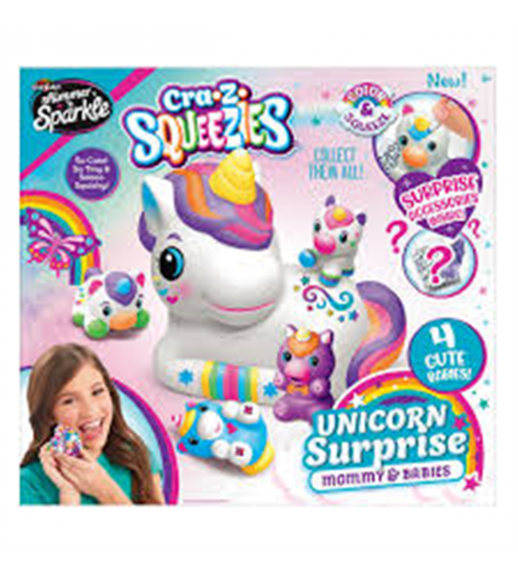 SHIMMER N SPARKLE CRA Z SQUEEZIES UNICORN SURPRISE MUMMY AND BABIES