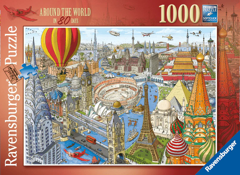 RAVENSBURGER PUZZLE - AROUND THE WORLD IN 80 DAYS 1000 PIECE - Toyworld Frankston