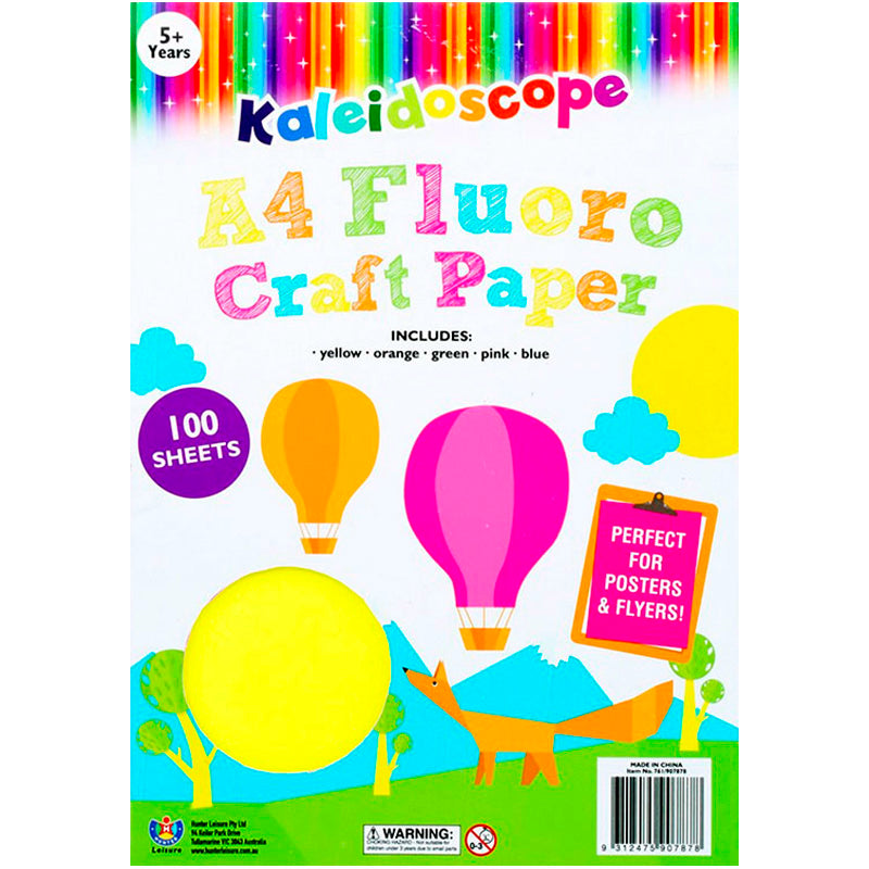 KALEIDOSCOPE A4 FLUORO CRAFT PAPER PAD - Toyworld Frankston