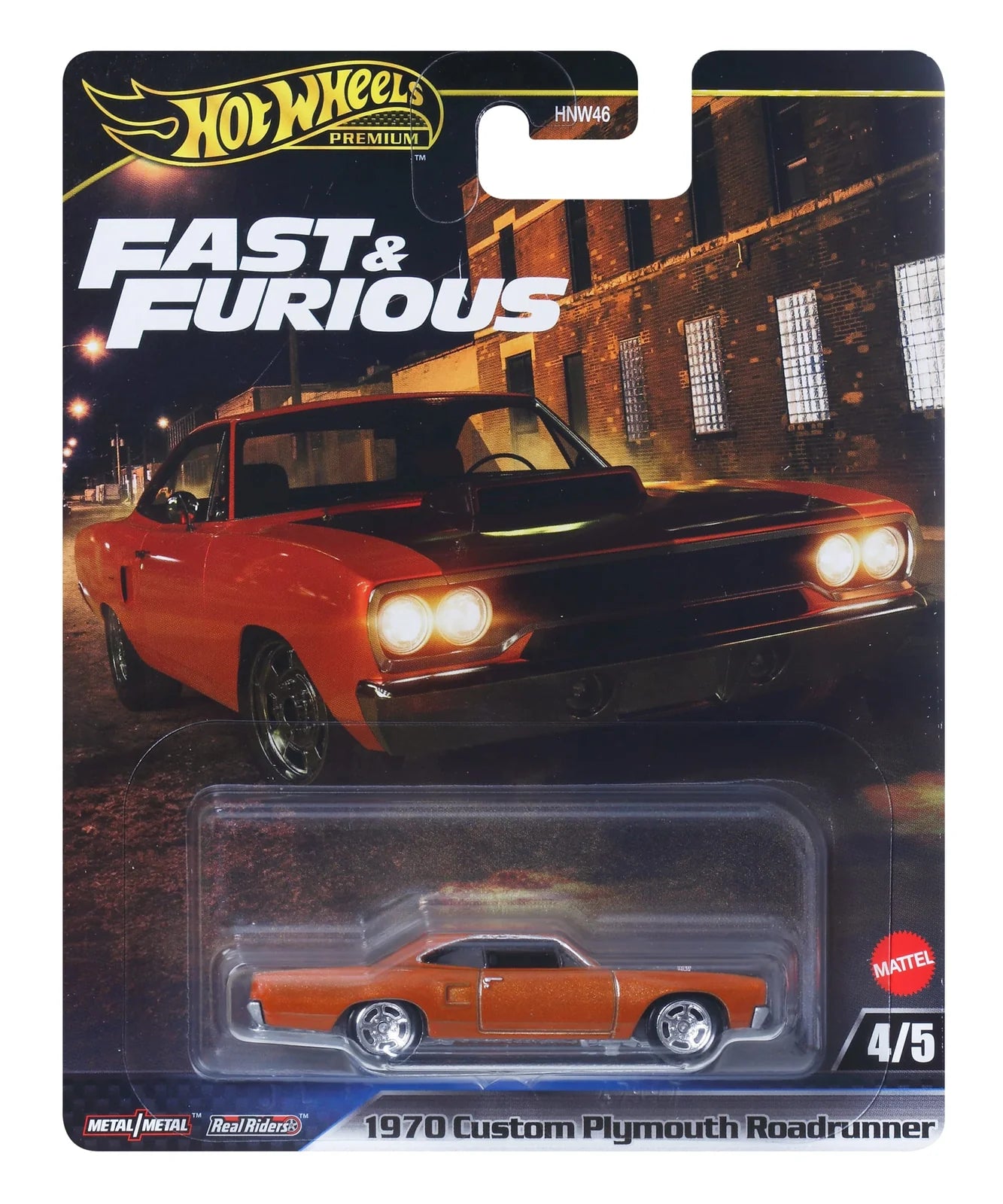 HOT WHEELS PREMIUM FAST & FURIOUS - 1970 CUSTOM PLYMOUTH ROADRUNNER - Toyworld Frankston