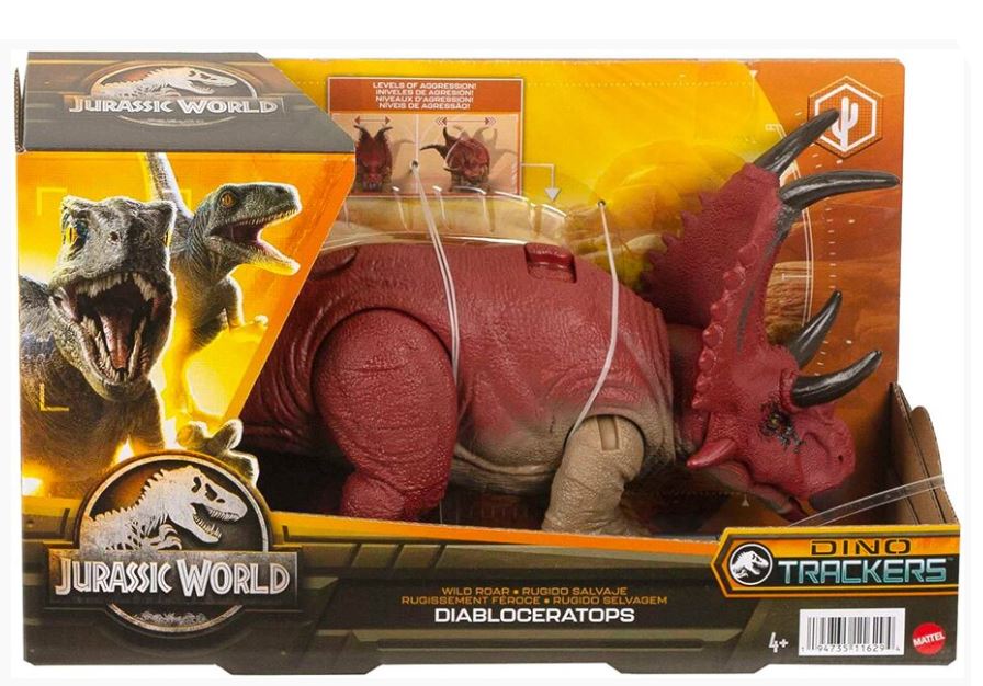 JURASSIC WORLD DIABLOCERATOPS ROARING DINO TRACKERS FIGURE - Toyworld Frankston