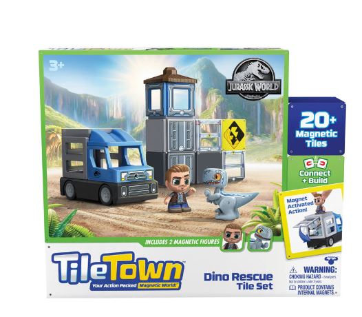 TILETOWN - JURASSIC WORLD DINO RESCUE TILE SET - Toyworld Frankston