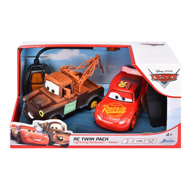 DISNEY CARS - RC TURBO RACER 1:32 SCALE - LIGHTNING MCQUEEN AND MATER TWIN PACK - Toyworld Frankston