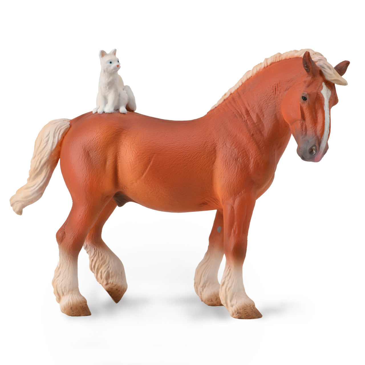 COLLECTA - DRAFT HORSE WITH CAT - Toyworld Frankston