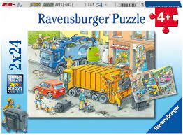 RAVENSBURGER PUZZLE - WORKING TRUCKS 2 X 24 PIECE - Toyworld Frankston