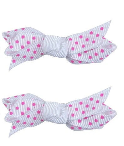 PINK POPPY SPOT HEART BOW HAIRCLIPS - Toyworld Frankston