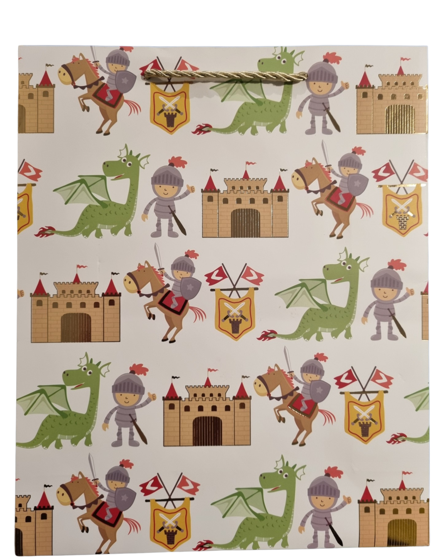 GIFT BAG SMALL - BOYS DESIGN 38602 - KNIGHT AND DRAGON