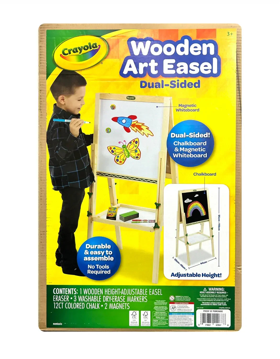 CRAYOLA  WOODEN ART EASEL DUAL SIDED - Toyworld Frankston