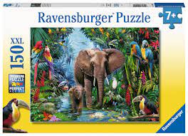 RAVENSBURGER ELEPHANTS IN OASIS 150PC PUZZLE - Toyworld Frankston