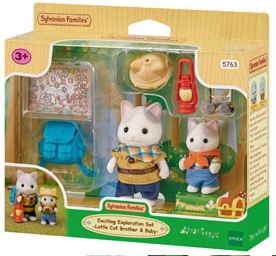 SYLVANIAN FAMILIES - EXCITING EXPLORATION SET - LATTE CAT BROTHER AND BABY - Toyworld Frankston