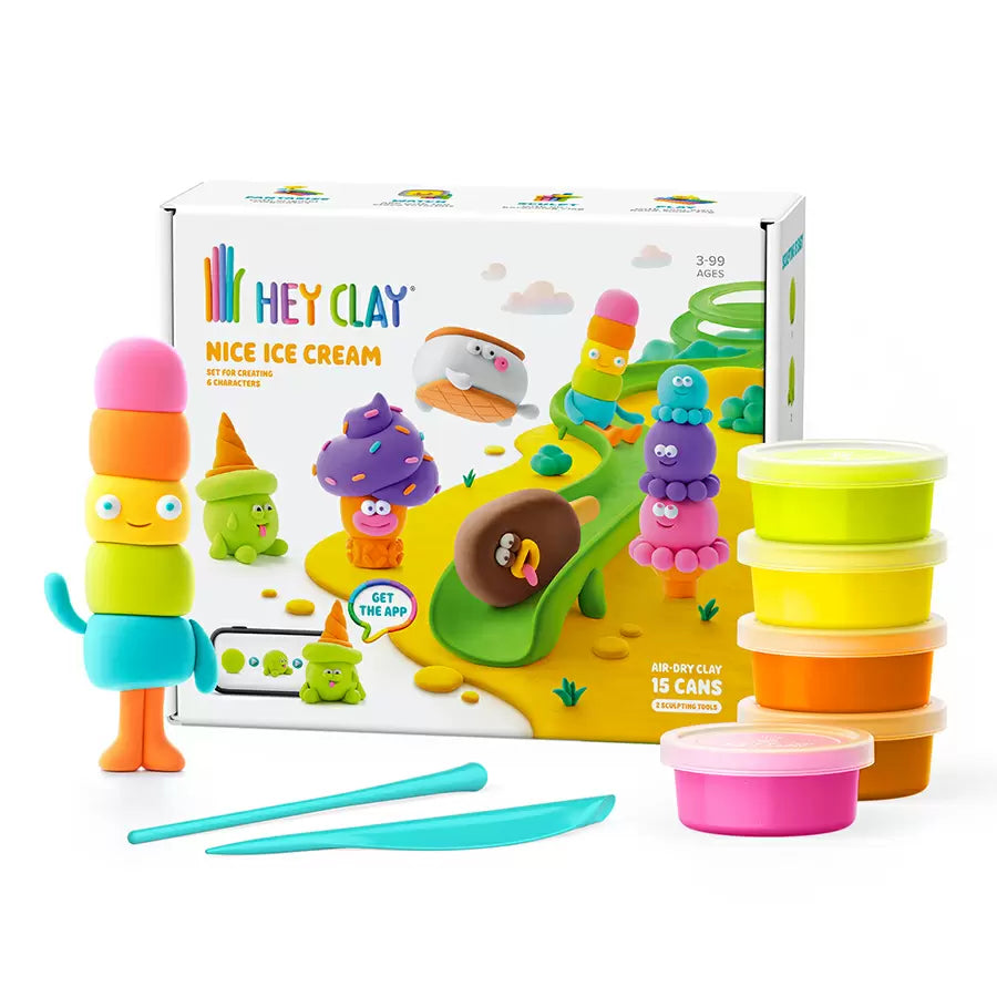 HEY CLAY NICE ICE CREAM SET 15 CANS - Toyworld Frankston