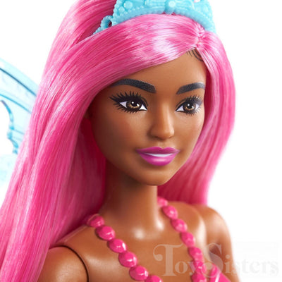 BARBIE DREAMTOPIA FAIRY DOLL - PINK HAIR TURQUOISE WINGS - Toyworld Frankston