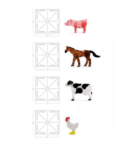 MAGNA-TILES FARM ANIMALS 25 PIECE SET - Toyworld Frankston