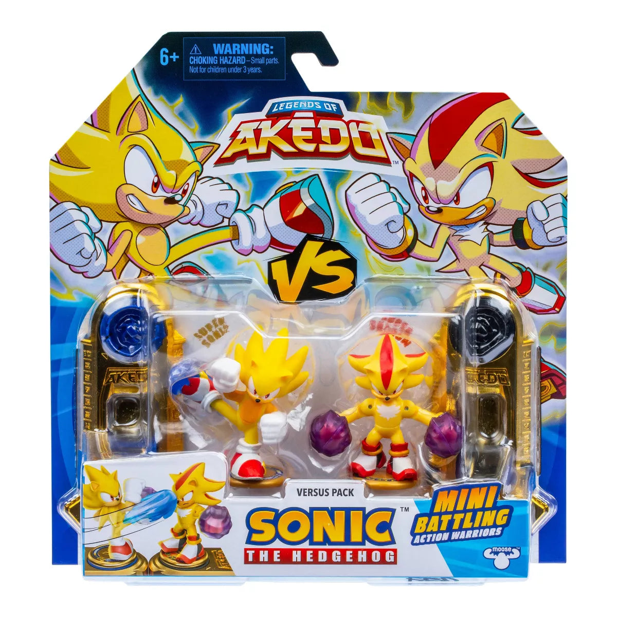LEGENDS OF AKEDO SONIC THE HEDGEHOG VERSUS PACK  - SUPER SONIC VS SUPER SHADOW - Toyworld Frankston