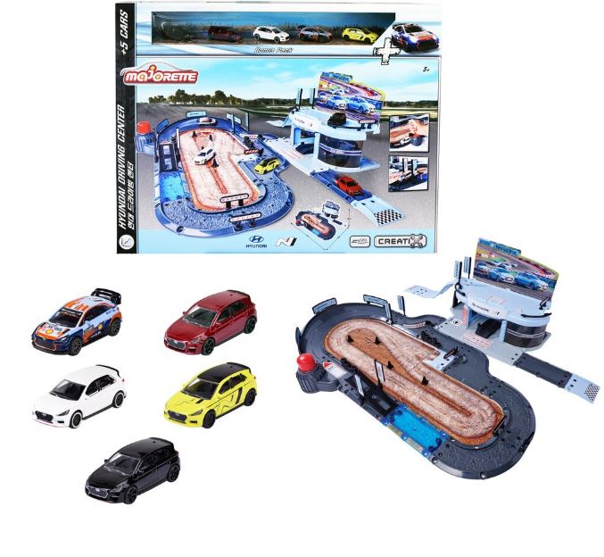 MAJORETTE HYUNDAI DRIVING CENTRE AND 5 CARS PLAYSET - Toyworld Frankston