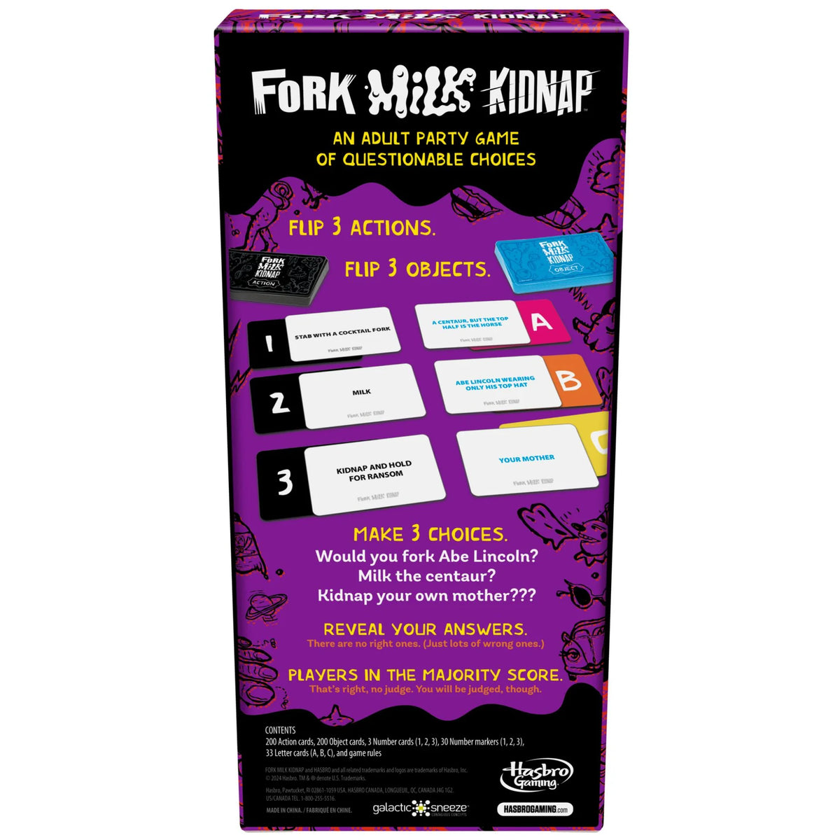 FORK MILK KIDNAP CARD GAME