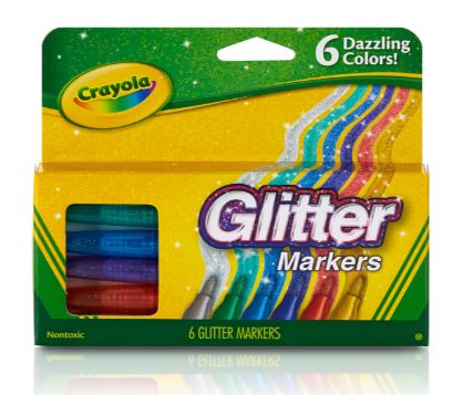 CRAYOLA GLITTER MARKERS 6 PACK - Toyworld Frankston