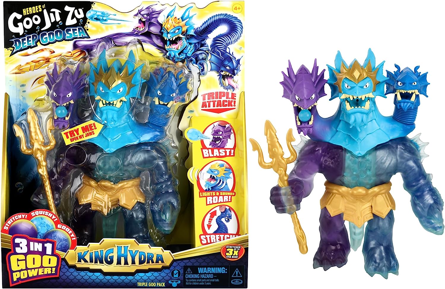HEROES OF GOO JIT ZU - DEEP GOO SEA - KING HYDRA TRIPLE GOO PACK - Toyworld Frankston