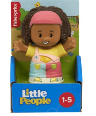 FISHER PRICE LITTLE PEOPLE SINGLE PACK -  GIRL IN PINK OVERALLS - Toyworld Frankston
