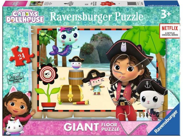 RAVENSBURGER PUZZLE GABBY'S PIRATE ADVENTURES! GIANT FLOOR PUZZLE 24 PCS - Toyworld Frankston