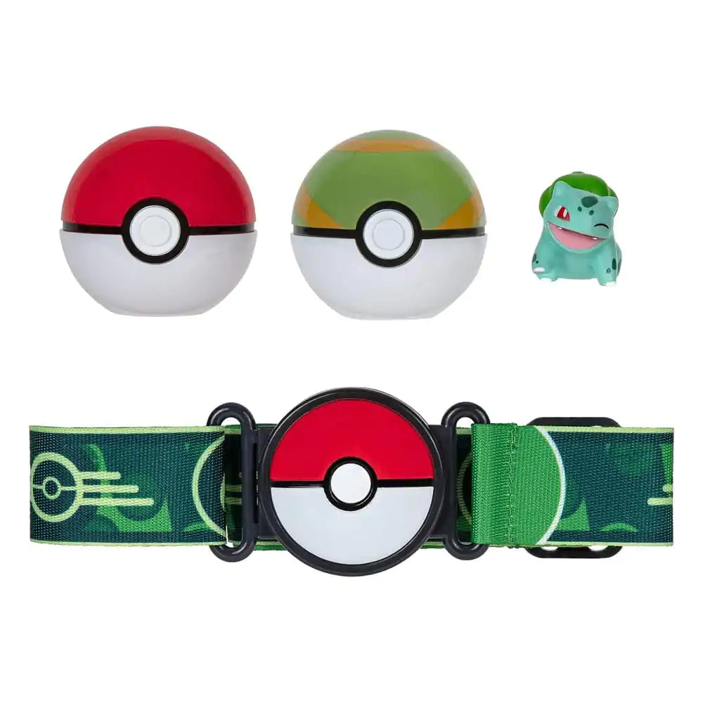 POKEMON CLIP 'N GO - POKE BALL BELT SET - GREEN - Toyworld Frankston