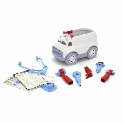 GREEN TOYS - AMBULANCE & DOCTORS KIT 10 PIECE PLAYSET
