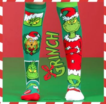 MADMIA - MERRY GRINCHMAS KNEE-HIGH SOCKS 6-99 YRS - Toyworld Frankston