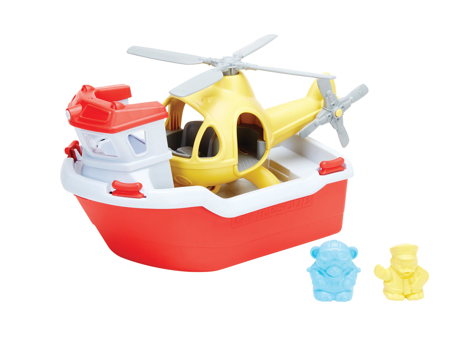 GREEN TOYS - RESCUE BOAT AND HELICOPTER