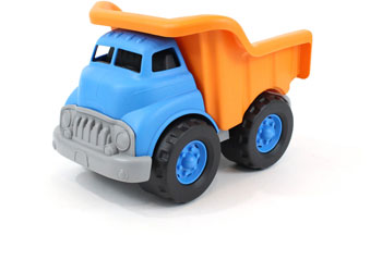 GREEN TOYS - DUMP TRUCK ORANGE AND BLUE - Toyworld Frankston