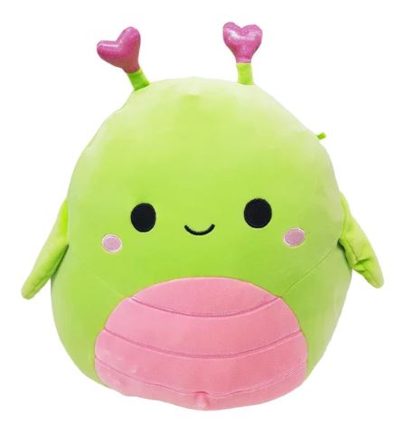 SQUISHMALLOWS - 12 INCH VALENTINE'S HEART ASSORTMENT B - HADEON THE GRASSHOPPER - Toyworld Frankston