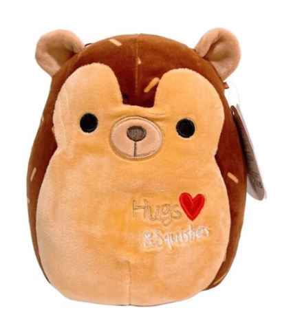 SQUISHMALLOWS - 12 INCH VALENTINE'S HEART ASSORTMENT A - HANS THE HEDGEHOG WITH HEART - Toyworld Frankston