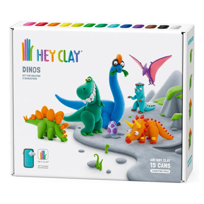 HEY CLAY DINOS SET 15 CANS