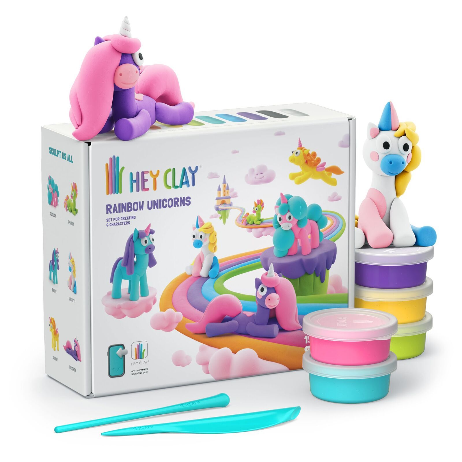 HEY CLAY RAINBOW UNICORNS SET 15 CANS - Toyworld Frankston