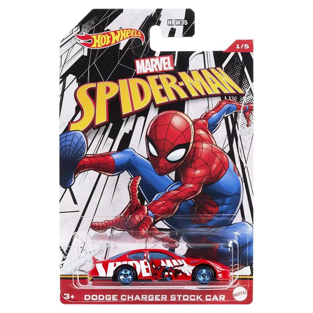HOTWHEELS SPIDERMAN DODGE CHARGER STOCK CAR - Toyworld Frankston
