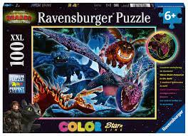 RAVENSBURGER 137107 HOW TO TRAIN YOUR DRAGON - SHINING DRAGONS 100XXL PIECE JIGSAW PUZZLE
