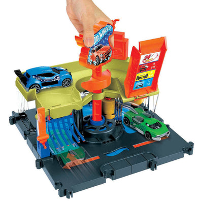 HOT WHEELS CITY DOWNTOWN EXPRESS CAR WASH PLAYSET - Toyworld Frankston