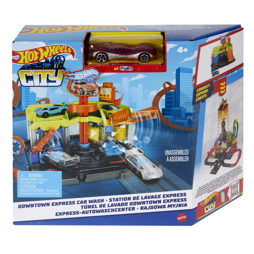 HOT WHEELS CITY DOWNTOWN EXPRESS CAR WASH PLAYSET - Toyworld Frankston