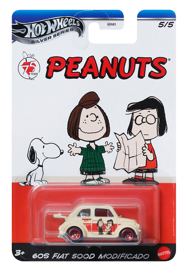 HOT WHEELS PEANUTS 75TH - 60S FIAT 500D MODIFICADO - Toyworld Frankston