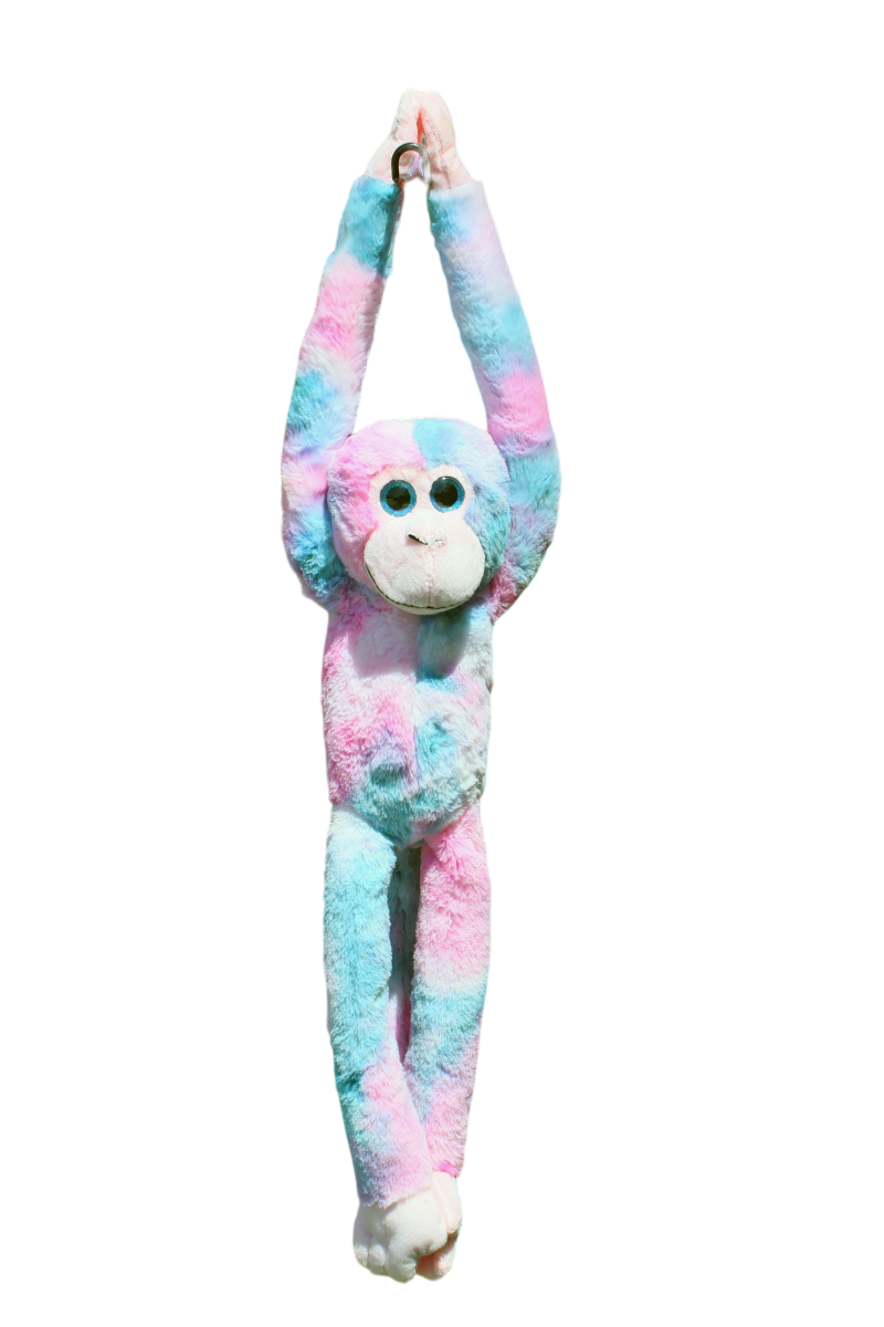 HANGING MONKEY - ELISE PINK PASTEL MULTI - Toyworld Frankston