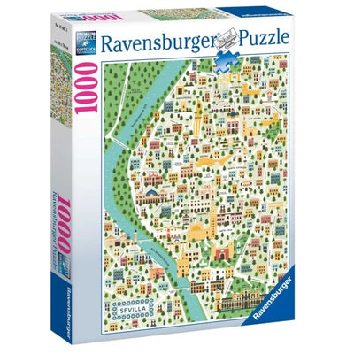 RAVENSBURGER - MAP OF  SEVILLE 1000 PIECE PUZZLE - Toyworld Frankston