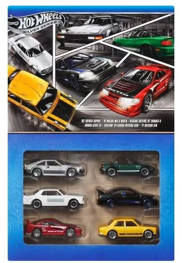 HOT WHEELS JAPANESE MULTIPACK - '82 SUPRA - '91 MAZDA MX-5 MIATA - NISSAN SKYLINE HT 2000GT-X - HONDA CIVIC SI - CUSTOM '01 ACURA INTEGRA GSR - '71 DATSUN 510