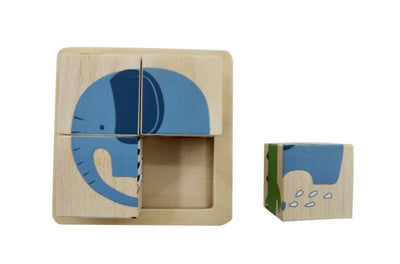 KAPER KIDZ WOODEN JUNGLE ANIMALS BLOCK PUZZLE