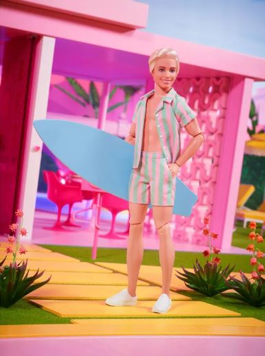 BARBIE THE MOVIE - PASTEL KEN WITH SURF BOARD