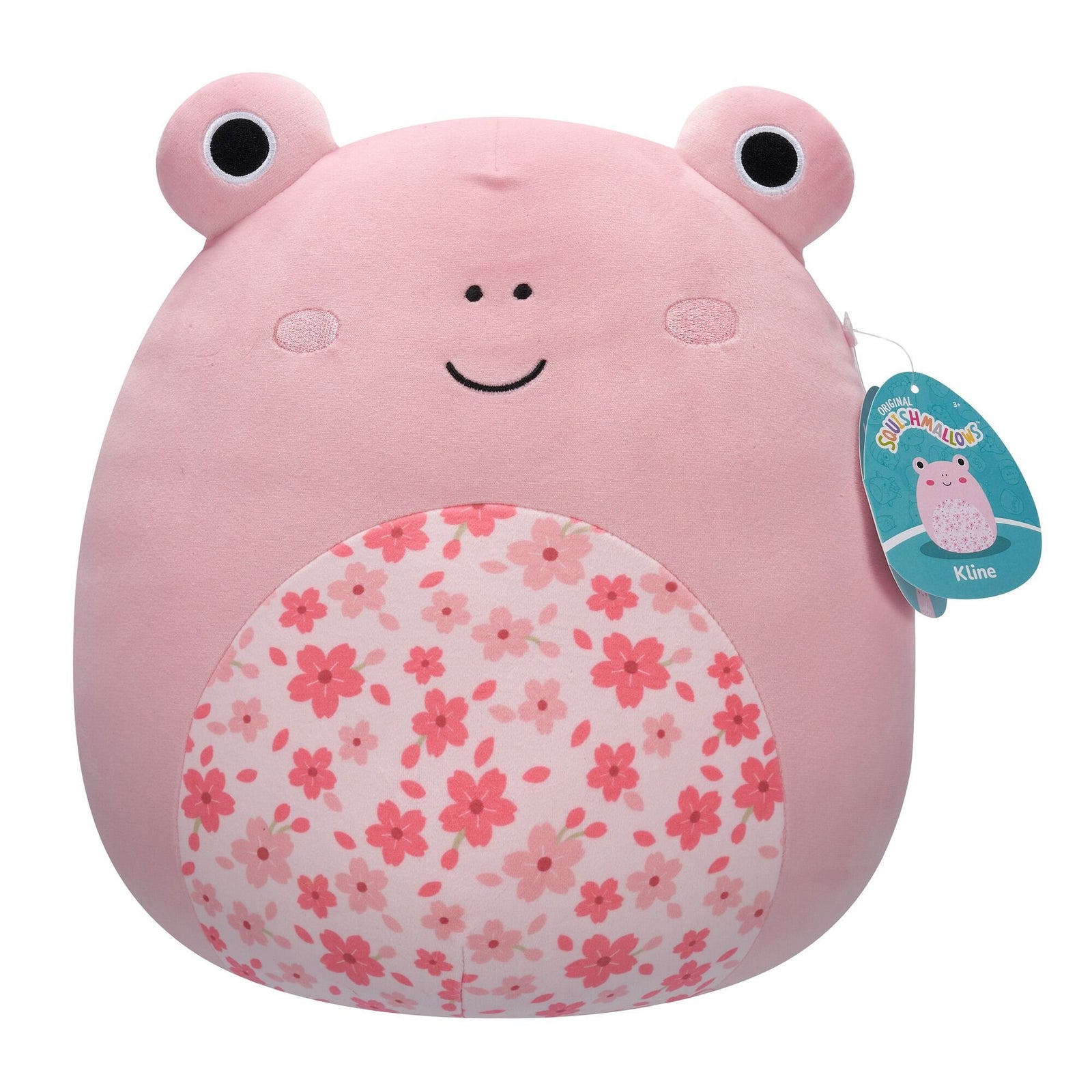 SQUISHMALLOWS 7.5 INCH PLUSH - KLINE THE PINK FROG WITH SAKURA FLOWER DETAIL - Toyworld Frankston