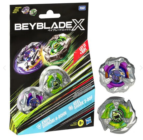 BEYBLADE X DUEL PACK - KNIFE SHINOBI AND KEEL SHARK - Toyworld Frankston